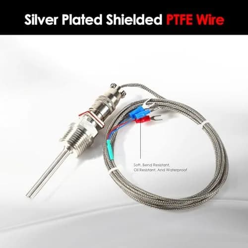 Walfront RTD PT100 Temperature Sensor Probe 1/2" NPT Thread Stainless Steel 3 Wire 2M/6.6ft Cable -50 to 300℃ thumbnail 7