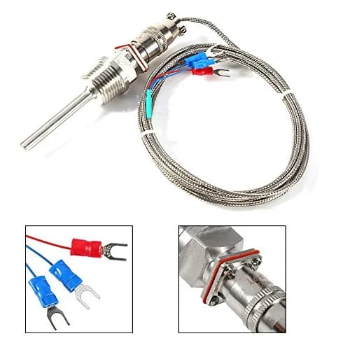 Walfront RTD PT100 Temperature Sensor Probe 1/2" NPT Thread Stainless Steel 3 Wire 2M/6.6ft Cable -50 to 300℃ thumbnail 2