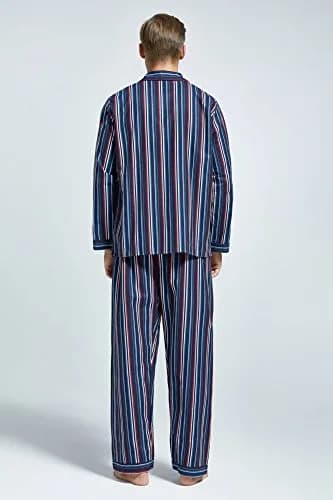 TONY AND CANDICE Men’s Flannel Pajama Set, 100% Cotton Long Sleeve Sleepwear (X-Large, Multicolor Striped) | Relaxed Fit for Comfortable Sleep thumbnail 4