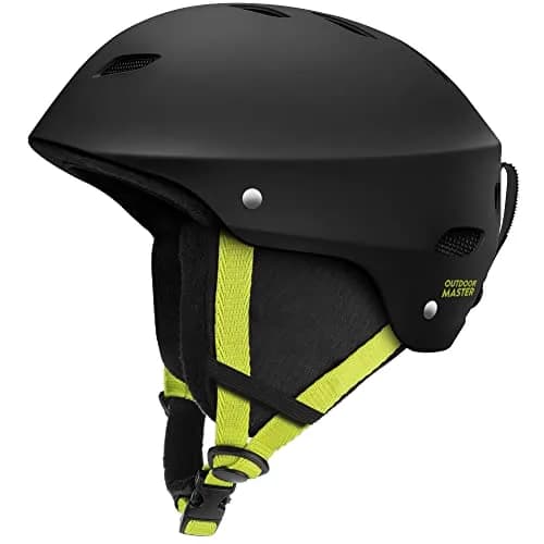OutdoorMaster Kelvin Ski Helmet - Snowboard Helmet for Men, Women & Youth (Black+Lemon,L) | Comfortable Safety & Ventilation thumbnail 1