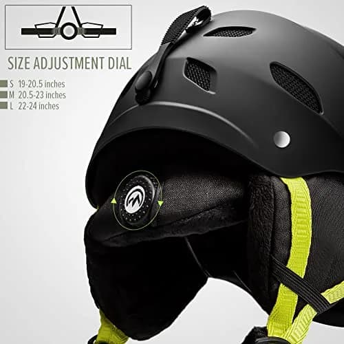 OutdoorMaster Kelvin Ski Helmet - Snowboard Helmet for Men, Women & Youth (Black+Lemon,L) | Comfortable Safety & Ventilation thumbnail 2