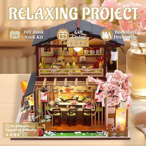 Flever Dollhouse Miniature DIY House Kit 8.7x6.9x8.1 inches | Creative Room with Furniture for Romantic Valentine's Gift thumbnail 5