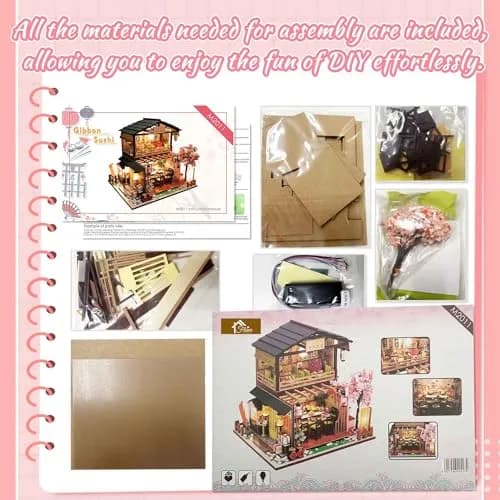 Flever Dollhouse Miniature DIY House Kit 8.7x6.9x8.1 inches | Creative Room with Furniture for Romantic Valentine's Gift thumbnail 3