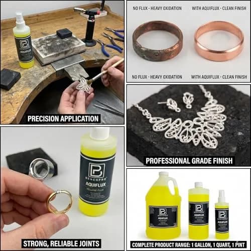 PMC Supplies LLC Self Pickling Flux for Precious Metals 8 Oz | Water-Based, Transparent, Gold Silver Jewelry thumbnail 3