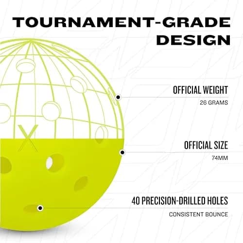 Franklin Sports X-40 Outdoor Pickleballs (12 Pack) | USAPA Approved, Precision Drilled Holes, True Flight & Spin thumbnail 5
