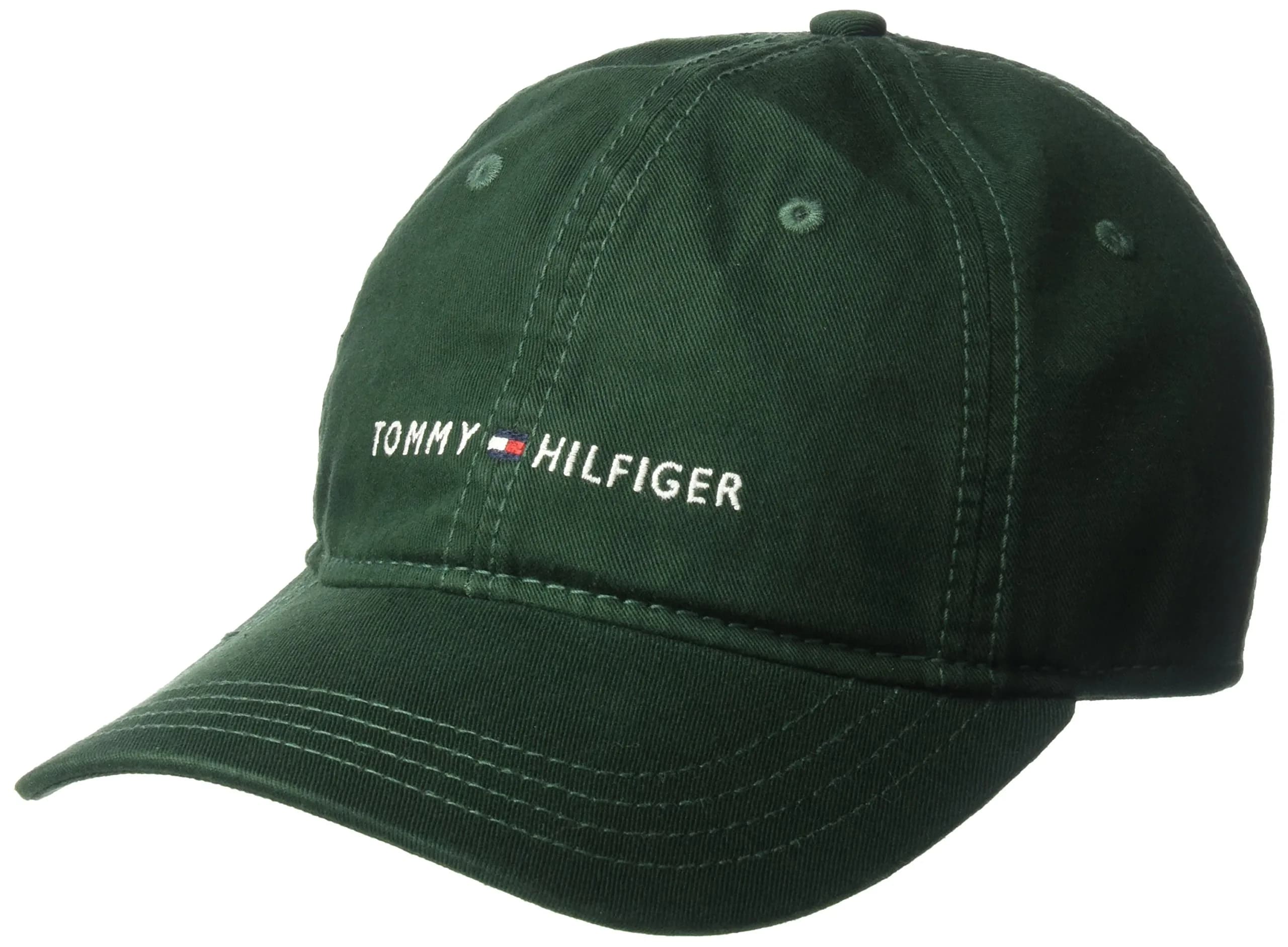 Tommy Hilfiger Men's Logo Dad Baseball Cap, Pine Grove, 100% Cotton | Adjustable Fit for Everyday Wear - main product image