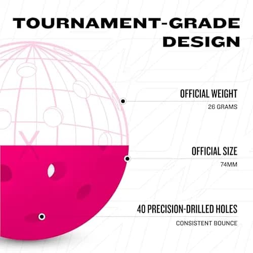 Franklin Sports X-40 Outdoor Pickleballs - USAPA Approved, 74mm, 26g, 12-Pack | Precision Engineered for True Flight & Spin thumbnail 5