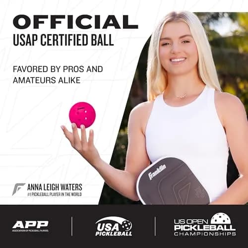 Franklin Sports X-40 Outdoor Pickleballs - USAPA Approved, 74mm, 26g, 12-Pack | Precision Engineered for True Flight & Spin thumbnail 2