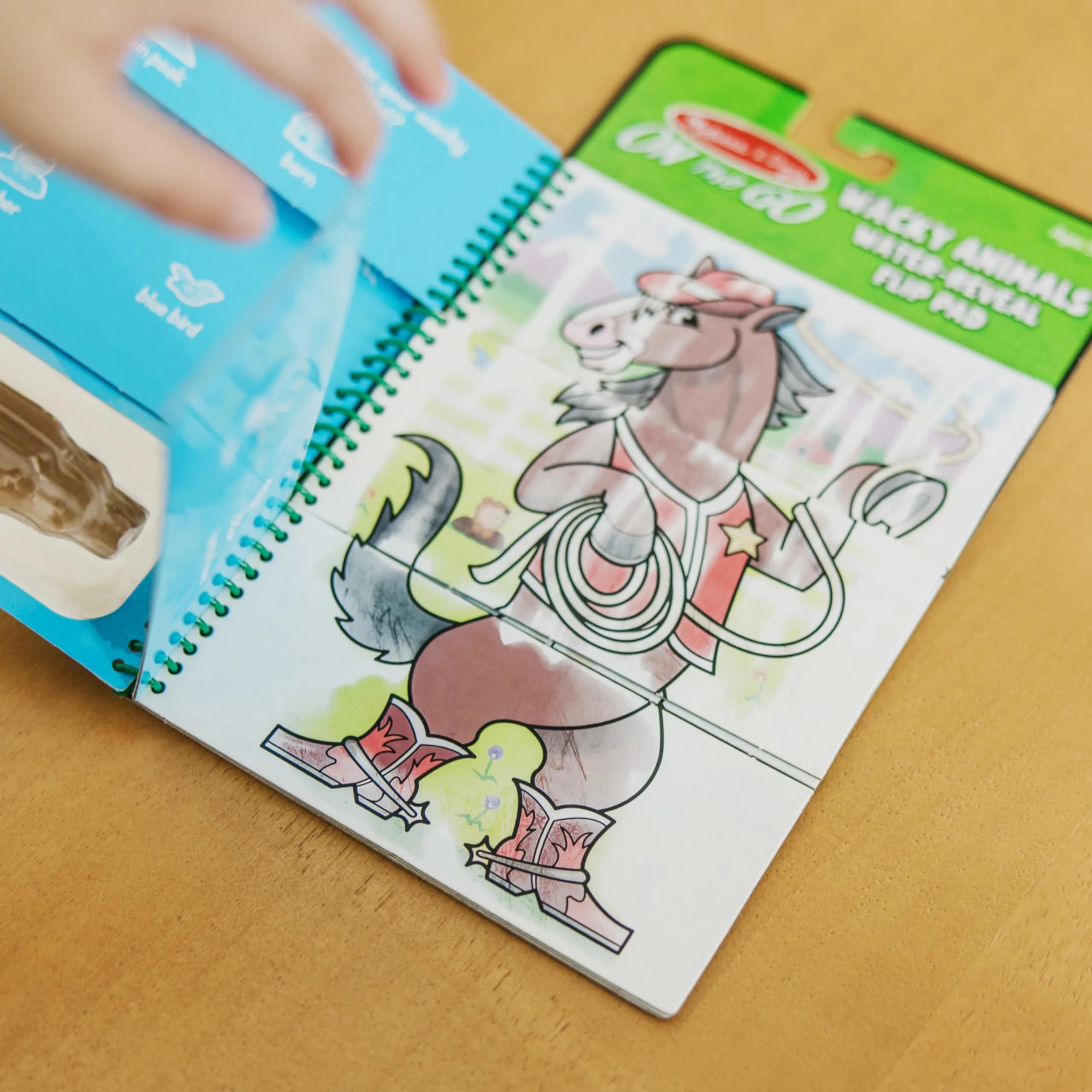 Melissa & Doug On the Go Water Wow! Wacky Animals Flip Pad Activity Book | 4 Reusable Pages & Water Pen - view 8
