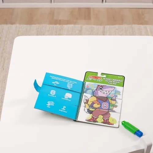 Melissa & Doug On the Go Water Wow! Wacky Animals Flip Pad Activity Book | 4 Reusable Pages & Water Pen thumbnail 9