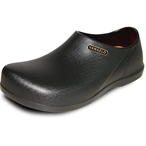 VANGELO Men Slip Resistant Waterproof Work Shoe Size 10 | ASTM & AMA Approved — Black