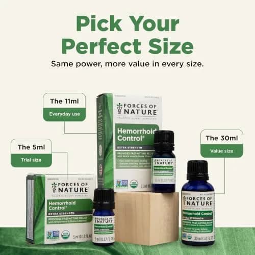 Forces of Nature Hemorrhoid Treatment Extra Strength 5ml | Organic Homeopathic Oil for Fast Relief thumbnail 5