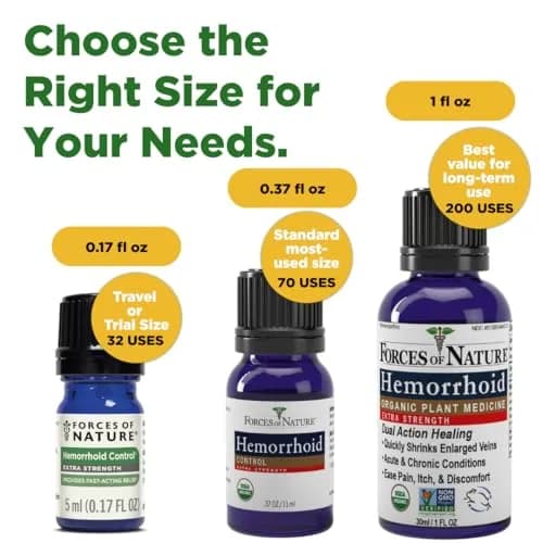 Forces of Nature Hemorrhoid Treatment Extra Strength 5ml | Organic Homeopathic Oil for Fast Relief thumbnail 8