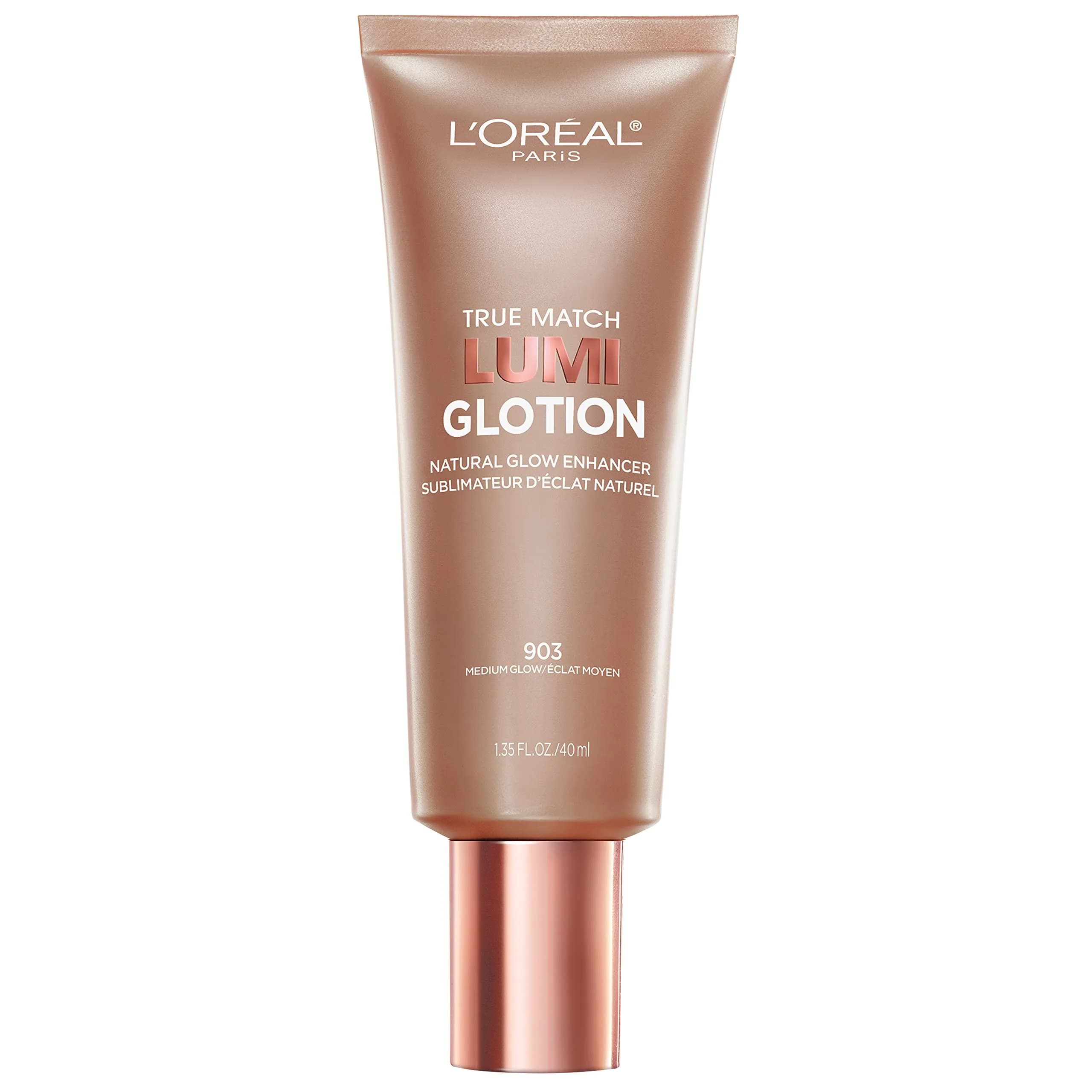 L'Oréal Paris True Match Lumi Glotion Natural Glow Enhancer Highlighting Lotion Fair (40ml (1.35 Fl Oz) x 2) | USA Imported Face Makeup — 903 Medium