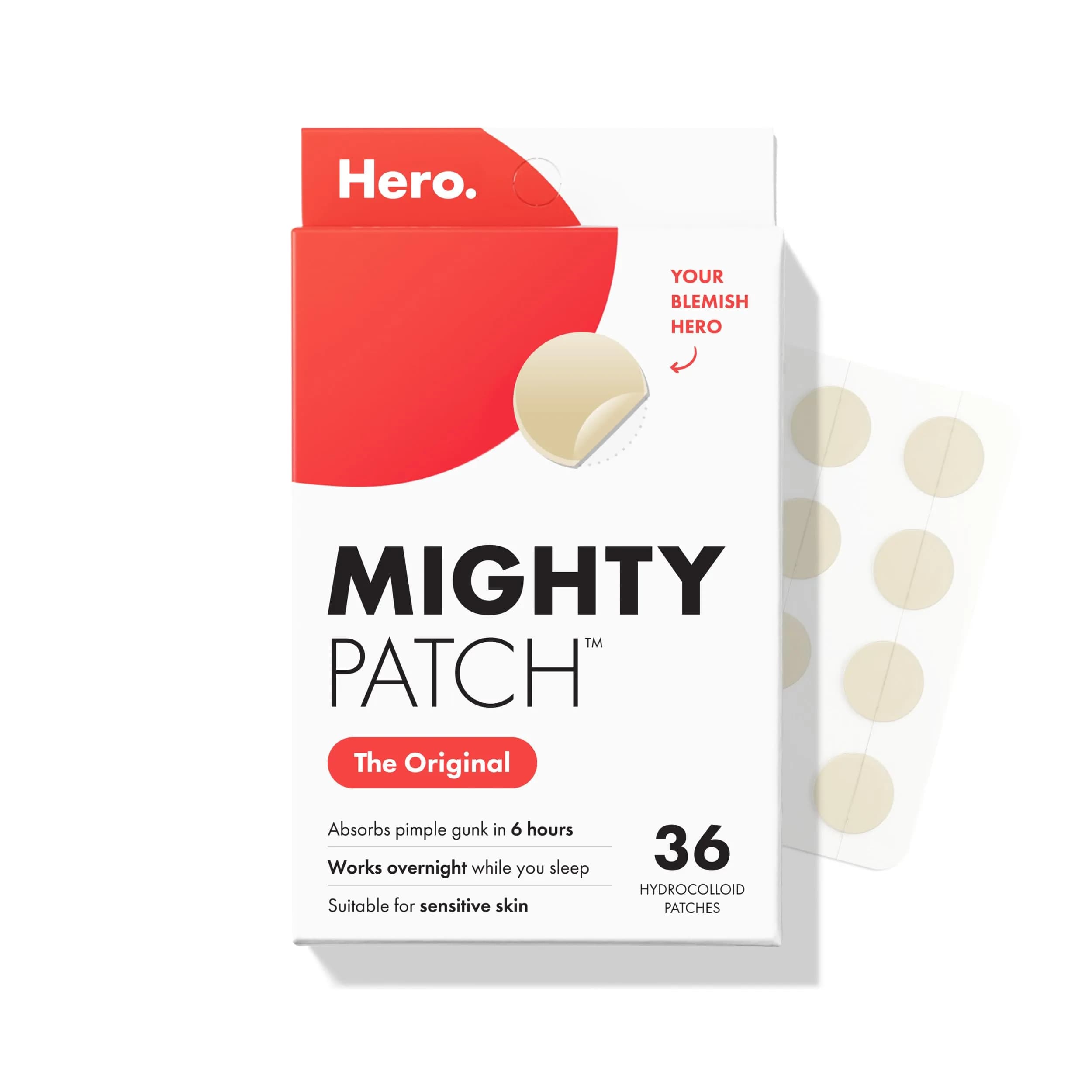 Mighty Patch Original Pimple Patches, 36 Count | Shrink Zits Overnight - main product image
