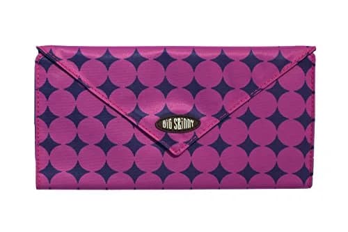 Big Skinny Slimvelope Plum Dot Tri Fold Checkbook Wallet 19cm (7.5in) | Holds 40 Cards thumbnail 4