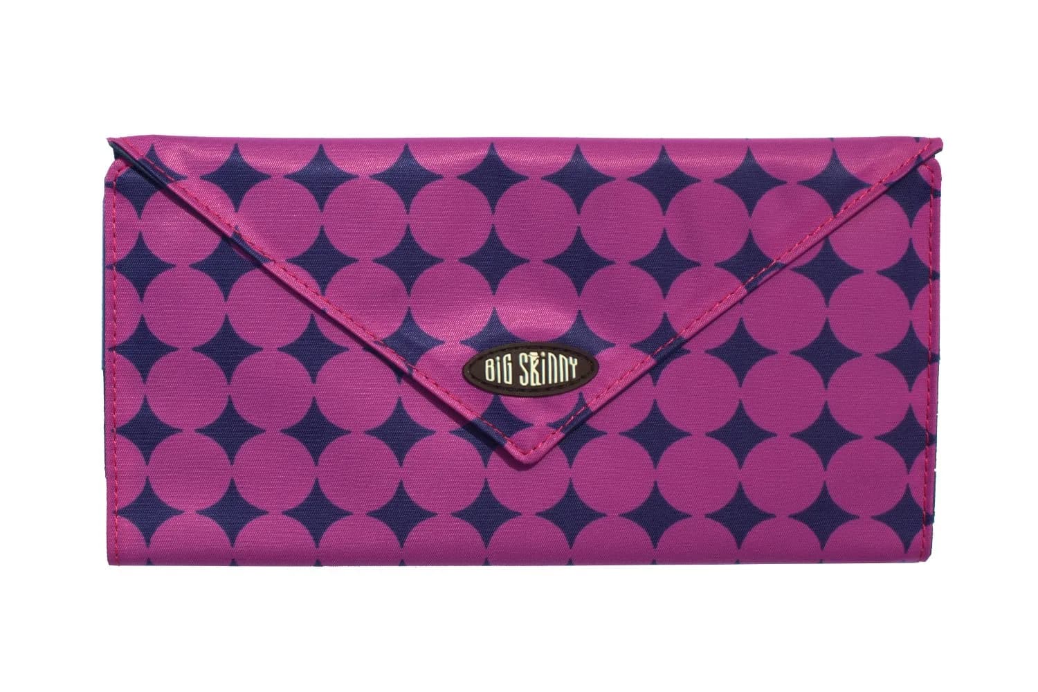 Big Skinny Slimvelope Plum Dot Tri Fold Checkbook Wallet 19cm (7.5in) | Holds 40 Cards - view 4