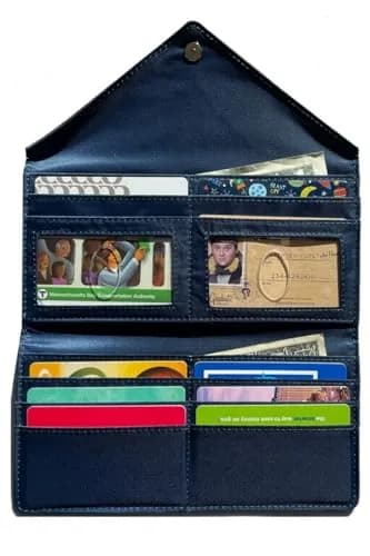 Big Skinny Slimvelope Plum Dot Tri Fold Checkbook Wallet 19cm (7.5in) | Holds 40 Cards thumbnail 5