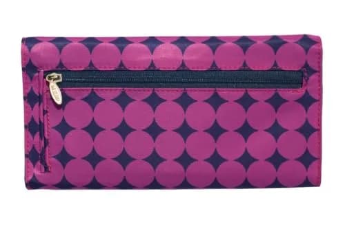 Big Skinny Slimvelope Plum Dot Tri Fold Checkbook Wallet 19cm (7.5in) | Holds 40 Cards thumbnail 2