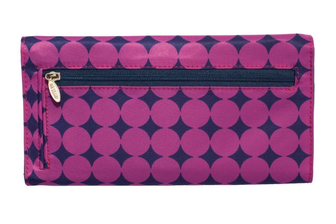 Big Skinny Slimvelope Plum Dot Tri Fold Checkbook Wallet 19cm (7.5in) | Holds 40 Cards - view 2