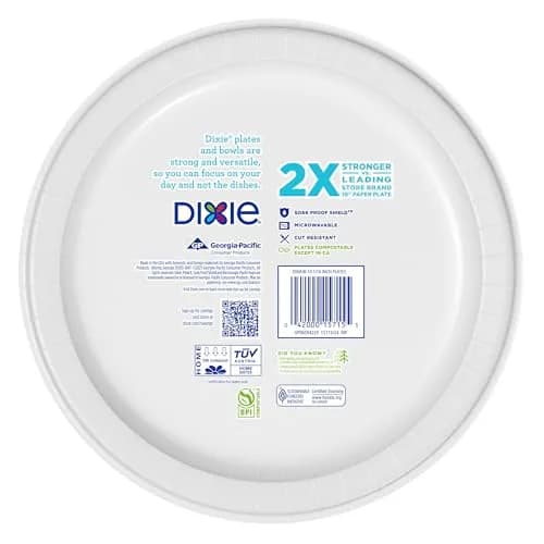Dixie Large Paper Plates 10 Inch 54 Count | 2X Stronger, Soak-Proof, Cut-Resistant thumbnail 8