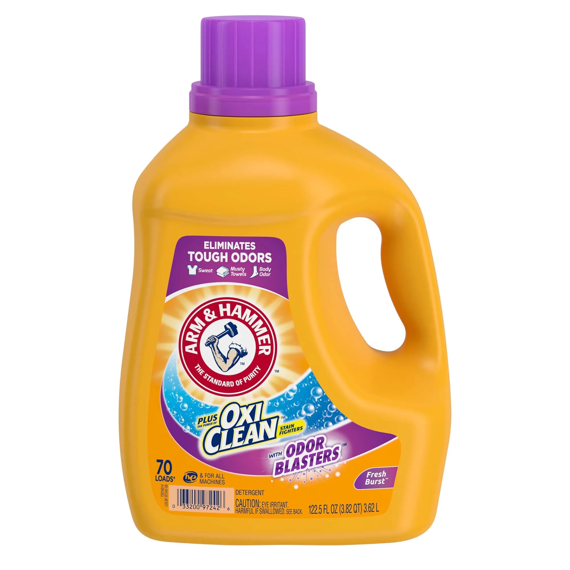 Arm & Hammer Plus OxiClean Odor Blasters Fresh Burst Liquid Laundry Detergent, 3625ml (122.5 Fl Oz) (70 Loads) | Odor Elimination Power - main product image