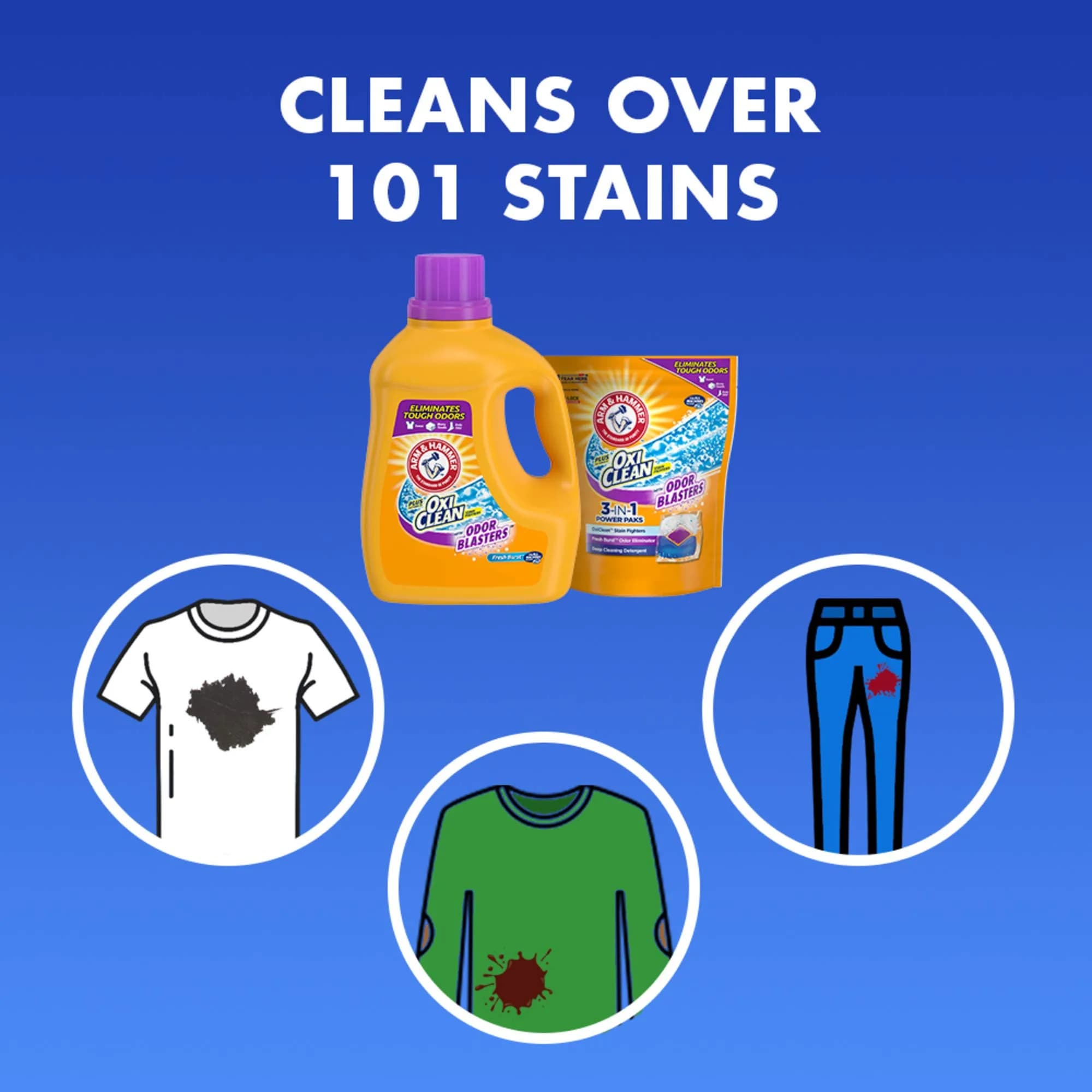 Arm & Hammer Plus OxiClean Odor Blasters Fresh Burst Liquid Laundry Detergent, 3625ml (122.5 Fl Oz) (70 Loads) | Odor Elimination Power - view 5