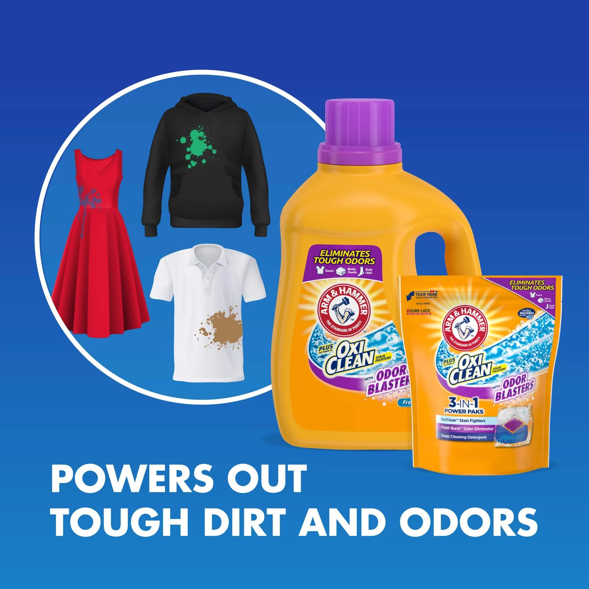 Arm & Hammer Plus OxiClean Odor Blasters Fresh Burst Liquid Laundry Detergent, 3625ml (122.5 Fl Oz) (70 Loads) | Odor Elimination Power - view 6