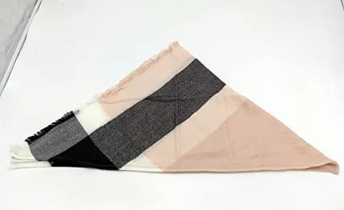 Wander Agio Womens Warm Scarf Triangle Winter Shawls Large Scarves Stripe Plaid Fichu Big Plaid Grey Pink 11 | Thick & Warm thumbnail 3