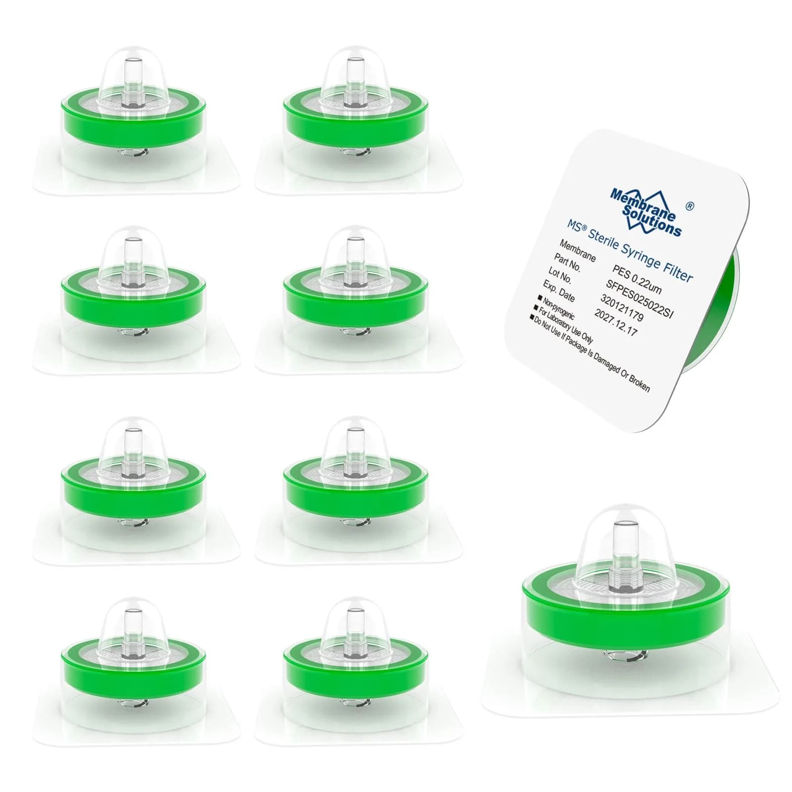 Membrane Solutions Syringe Filter Sterile PES 0.22µm 33mm Individually Packed — ABS_(Acrylonitrile_Butadiene_Styrene), PE_(Polyethylene), PS_(Polystyrene), PES Membrane