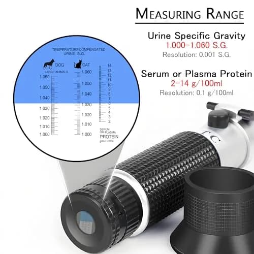 V·RESOURCING Pet Urine Specific Gravity & Serum Protein Refractometer | 1.000-1.060 SG, 2-14 g/100ml thumbnail 3
