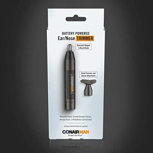 ConairMan Nose Hair Trimmer for Men | 360 Bevel Blade, Cordless, No Pull, No Snag, Detachable Attachments (1 Count) thumbnail 6