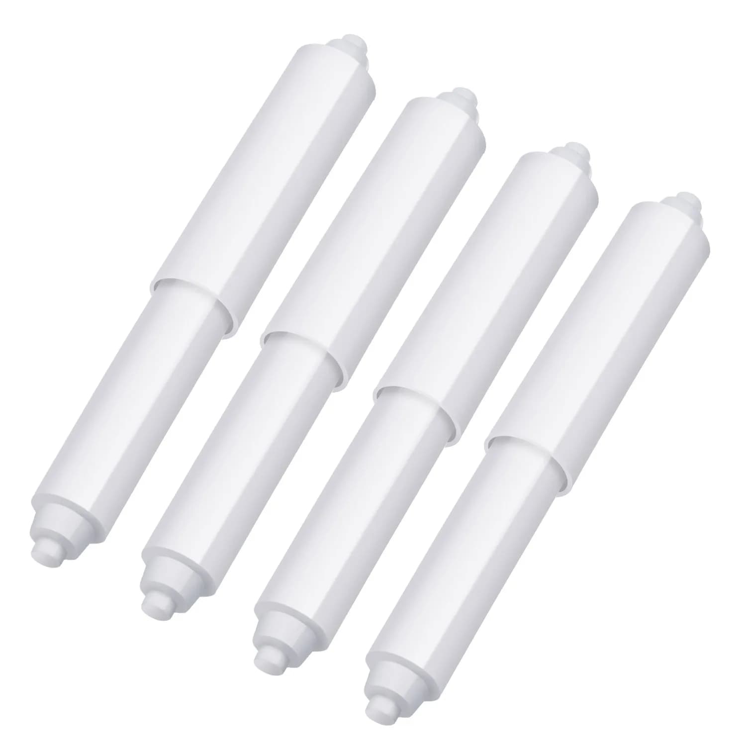 Shappy White 4 Pcs Universal Toilet Paper Holder Replacement Rod | Spring Loaded Plastic Retractable Paper Replacement Rod Toilet Tissue Roll Holder Insert for Bathroom Home Host Accessories
