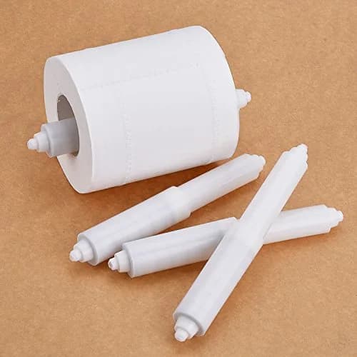 Shappy White 4 Pcs Universal Toilet Paper Holder Replacement Rod | Spring Loaded Plastic Retractable Paper Replacement Rod Toilet Tissue Roll Holder Insert for Bathroom Home Host Accessories thumbnail 6