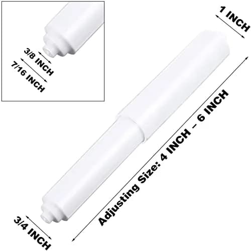 Shappy White 4 Pcs Universal Toilet Paper Holder Replacement Rod | Spring Loaded Plastic Retractable Paper Replacement Rod Toilet Tissue Roll Holder Insert for Bathroom Home Host Accessories thumbnail 3