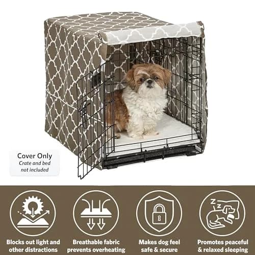 MidWest Homes for Pets Small Dog Crate Cover | Teflon Fabric Protector, Poly-Cotton, Fits 24-inch Crates thumbnail 3