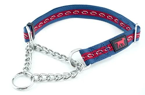 Tuff Pupper Martingale Dog Collar Large 18-26" Neck | Adjustable Nylon & Stainless Steel Chain for Training thumbnail 1