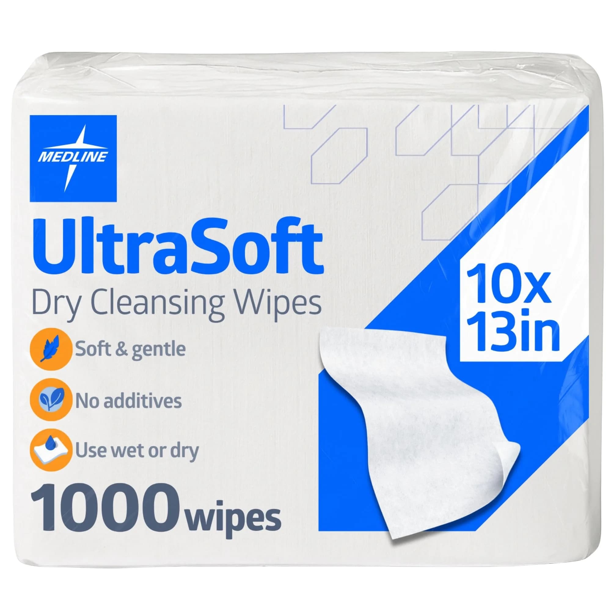 Medline Ultrasoft Dry Baby Wipes 1000 Count | Gentle Sensitive Skin Cleansing Cloths