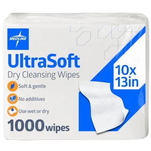 Medline Ultrasoft Dry Baby Wipes 1000 Count | Gentle Sensitive Skin Cleansing Cloths thumbnail 1