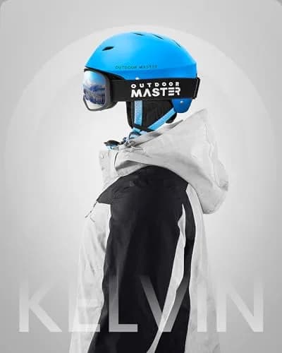 OutdoorMaster Kelvin Ski Helmet - Snowboard Helmet for Men, Women & Youth (Blue, Medium) | Reinforced ABS Shell & Shock-Absorbing EPS Core thumbnail 6