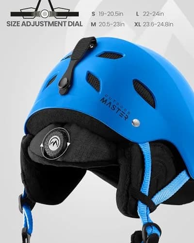 OutdoorMaster Kelvin Ski Helmet - Snowboard Helmet for Men, Women & Youth (Blue, Medium) | Reinforced ABS Shell & Shock-Absorbing EPS Core thumbnail 2
