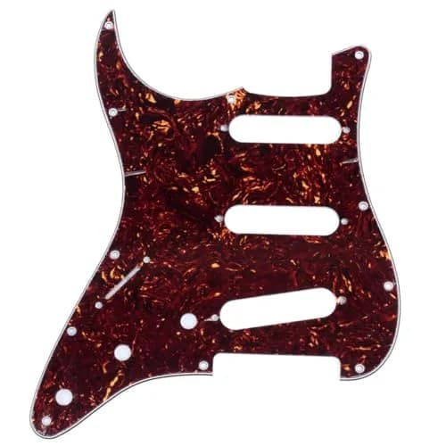 Musiclily Pro SSS 11 Hole Lefty ST Guitar Pickguard 4Ply Tortoise Shell | Compatible with Fender Stratocaster thumbnail 1