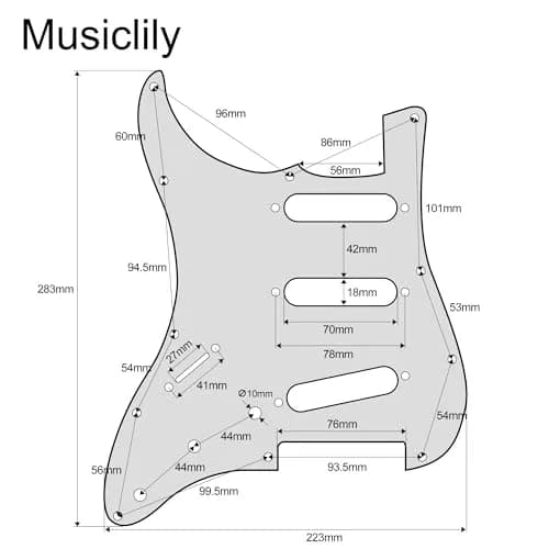 Musiclily Pro SSS 11 Hole Lefty ST Guitar Pickguard 4Ply Tortoise Shell | Compatible with Fender Stratocaster thumbnail 2