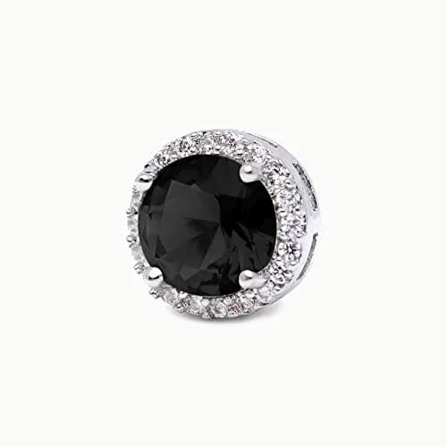 SWEETV Cubic Zirconia Stud Earrings 8mm | Elegant Rhinestone Jewelry for Women thumbnail 4