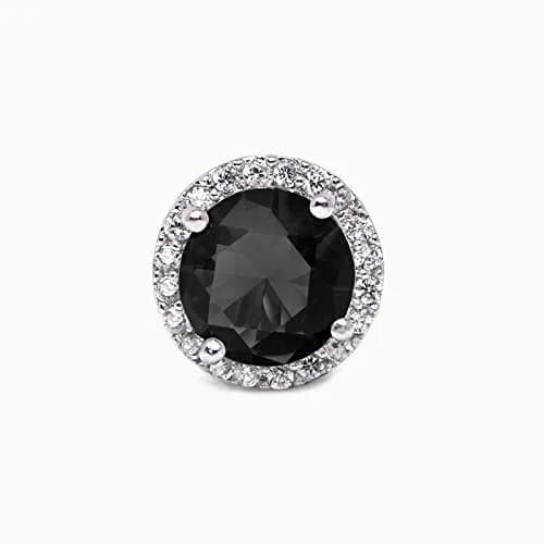 SWEETV Cubic Zirconia Stud Earrings 8mm | Elegant Rhinestone Jewelry for Women thumbnail 3