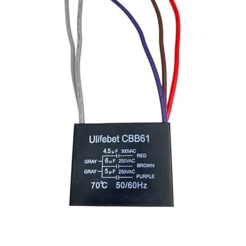 YJZR CBB61 Ceiling Fan Capacitor 4.5uf+6uf+5uf 5 Wire 250V | Controls Fan Speed & Start Mechanisms thumbnail 1