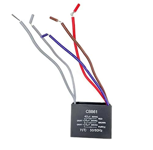 YJZR CBB61 Ceiling Fan Capacitor 4.5uf+6uf+5uf 5 Wire 250V | Controls Fan Speed & Start Mechanisms thumbnail 8