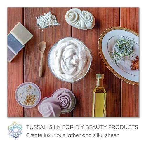 Living Dreams Yarn Bright White Tussah Silk Fiber for Soap Making & Felting | Premium Grade 50g thumbnail 2
