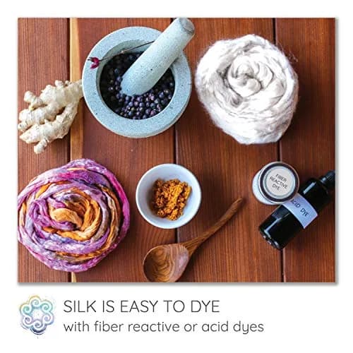 Living Dreams Yarn Bright White Tussah Silk Fiber for Soap Making & Felting | Premium Grade 50g thumbnail 3