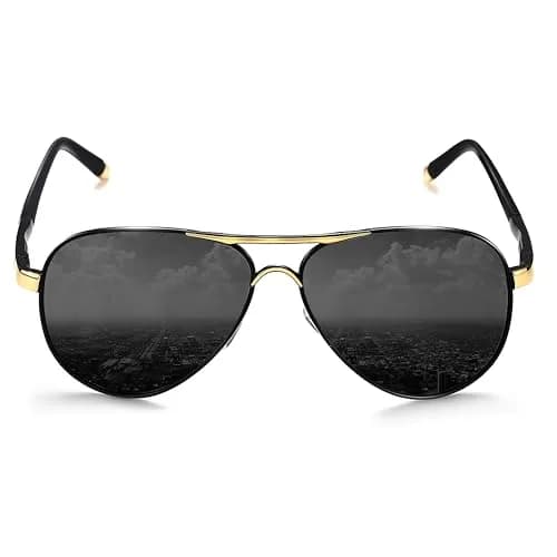 ROCKNIGHT Polarized Aviator Sunglasses Men Women UV400 Metal Frame Driving | Classic Style for All-Day Comfort thumbnail 1